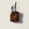 Miu Miu Calf Hair Pouch In Brown