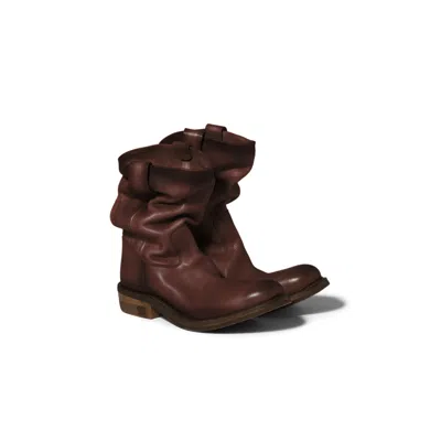Miu Miu Calf Leather Booties In Brown