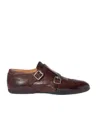 Miu Miu Calf Leather Brogue Shoe With Buckles In Brown