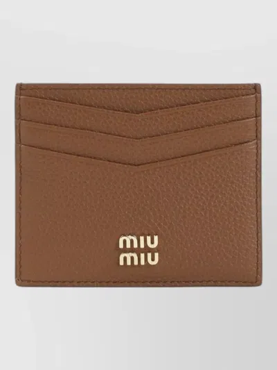 Miu Miu Calf Leather Keyring Card Holder