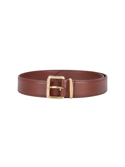 Miu Miu Calfskin Belt In Brown