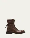 Miu Miu Calfskin Cap-toe Combat Boots In Cacao