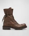 Miu Miu Cap Toe Combat Boot In Cacao