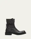Miu Miu Calfskin Cap-toe Combat Boots In Black