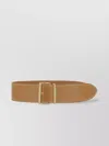 Miu Miu Calfskin Stitched Belt Gold Buckle