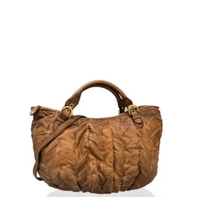 Pre-owned Miu Miu Calfskin Tote Bag In Brown