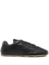Miu Miu Feather Nappa Leather Sneakers In Black