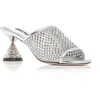 Miu Miu Calzature Donna Womens Slip On Open Toe Mule Sandals In Silver