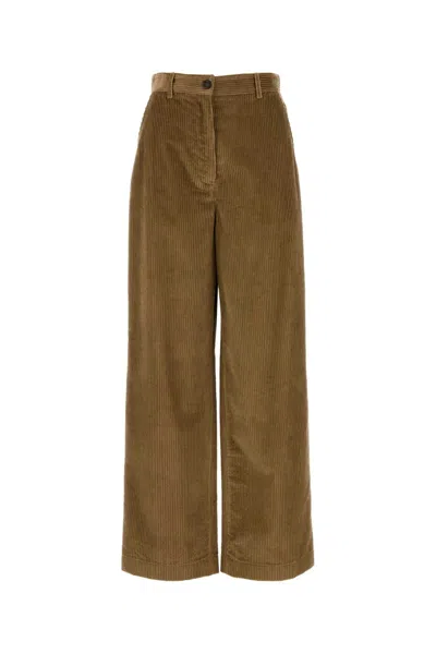 Miu Miu Camel Corduroy Pant In Brown