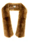 Miu Miu Luxurious Long Faux Fur Scarf In Brown