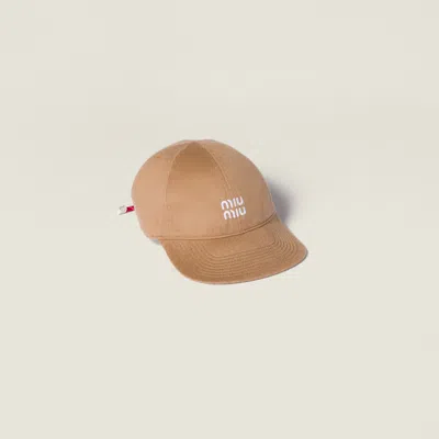 Miu Miu Camel-hair Baseball Cap In Brown