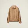 Miu Miu Camel-hair Blouson In Camel Brown