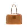 Miu Miu Camel Leather Beau Handbag In Brown