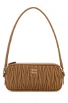 Miu Miu Camel Leather Shoulder Bag In Brown