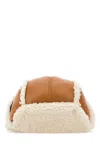 Miu Miu Camel Shearling Hat In Brown