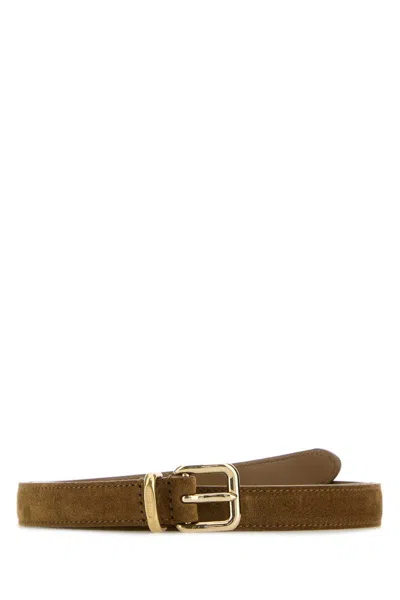 Miu Miu Camel Suede Belt In Green