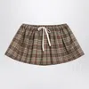 Miu Miu Camel/tobacco Check Mini Skirt Women