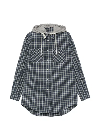 Miu Miu Hooded Jacket Chest Pockets Drawstring Detail In Multi