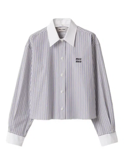 MIU MIU STRIPED POPLIN SHIRT