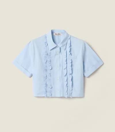 Miu Miu Camicie Popeline In Blue