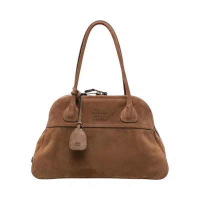 Pre-owned Miu Miu Camoscio Bauletto Bag 'cacao' | Brown | Women's Size Onesize