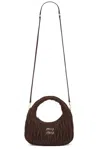 Miu Miu Camoscio Matelasse Hobo Bag In Moro