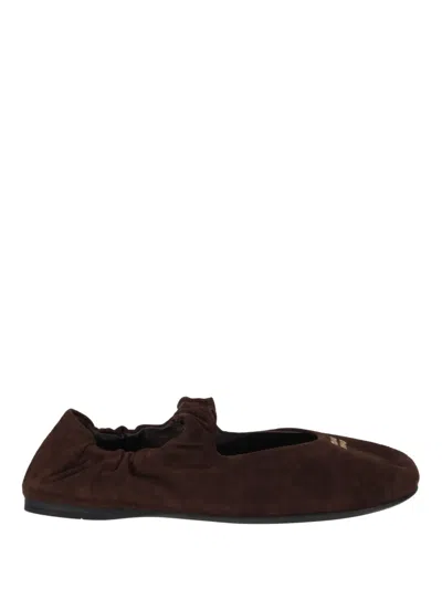 Miu Miu Ballerine Camoscio In Burgundy