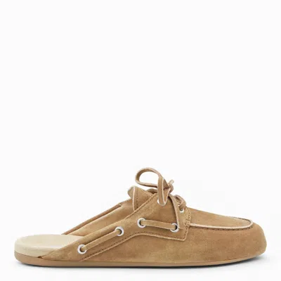 Miu Miu Cannella Leather Loafers In Brown