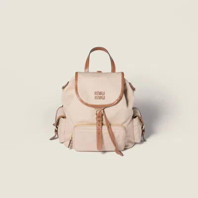 Miu Miu Canvas And Leather Backpack
