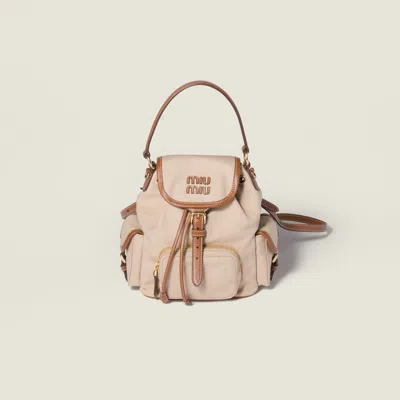 Miu Miu Canvas And Leather Backpack
