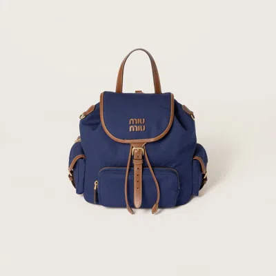 MIU MIU CANVAS AND LEATHER BACKPACK