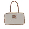 Miu Miu Canvas And Leather Large 'beau' Bag In Brown
