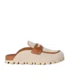 Miu Miu Canvas And Leather Mules
