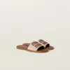 Miu Miu Logo Sandal In Brown