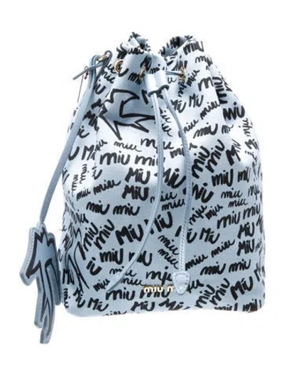 Pre-owned Miu Miu Canvas Backpack W/ Tags In Blue