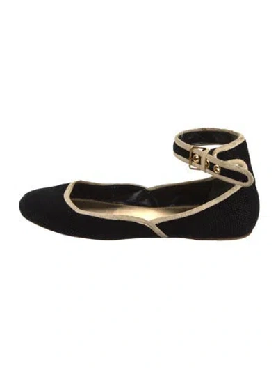 Pre-owned Miu Miu Canvas Ballet Flats In Black