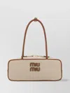 Miu Miu Canvas Beau Shoulder Bag With Double Handles