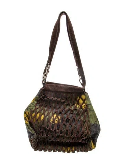 Pre-owned Miu Miu Canvas Evening Bag In Brown
