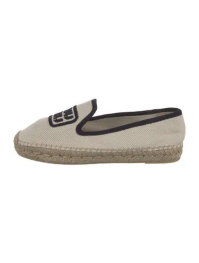 Pre-owned Miu Miu Canvas Graphic Print Espadrilles In Neutrals
