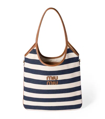 Miu Miu Canvas-leather Ivy Tote Bag