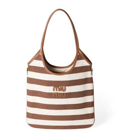 Miu Miu Canvas-leather Ivy Tote Bag