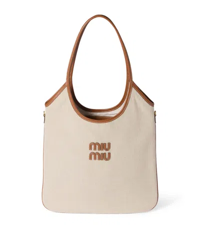 Miu Miu Canvas-leather Ivy Tote Bag