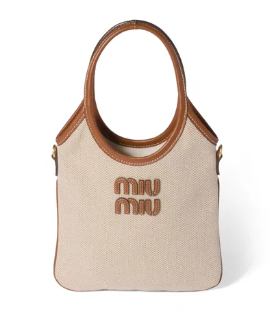 Miu Miu Canvas-leather Ivy Tote Bag