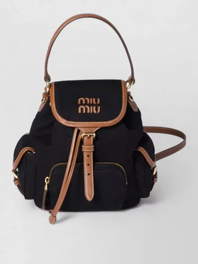 Miu Miu Canvas Leather Mini Backpack Top Handle