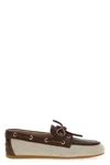 Miu Miu Canvas And Bleached Leather Boat Shoes