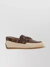 Miu Miu Canvas And Bleached Leather Boat Shoes