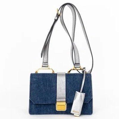 Pre-owned Miu Miu Canvas Madras In Blue