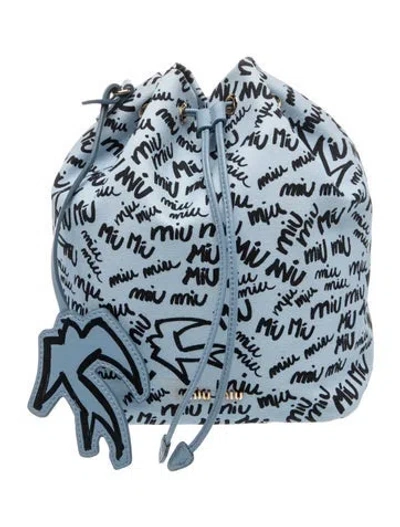 Pre-owned Miu Miu Canvas Pouch In Blue