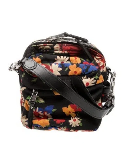 Pre-owned Miu Miu Canvas Shoulder Bag In Black