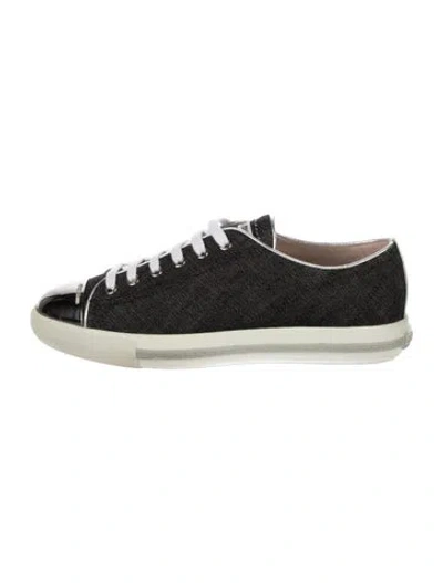 Pre-owned Miu Miu Canvas Sneakers In Black
